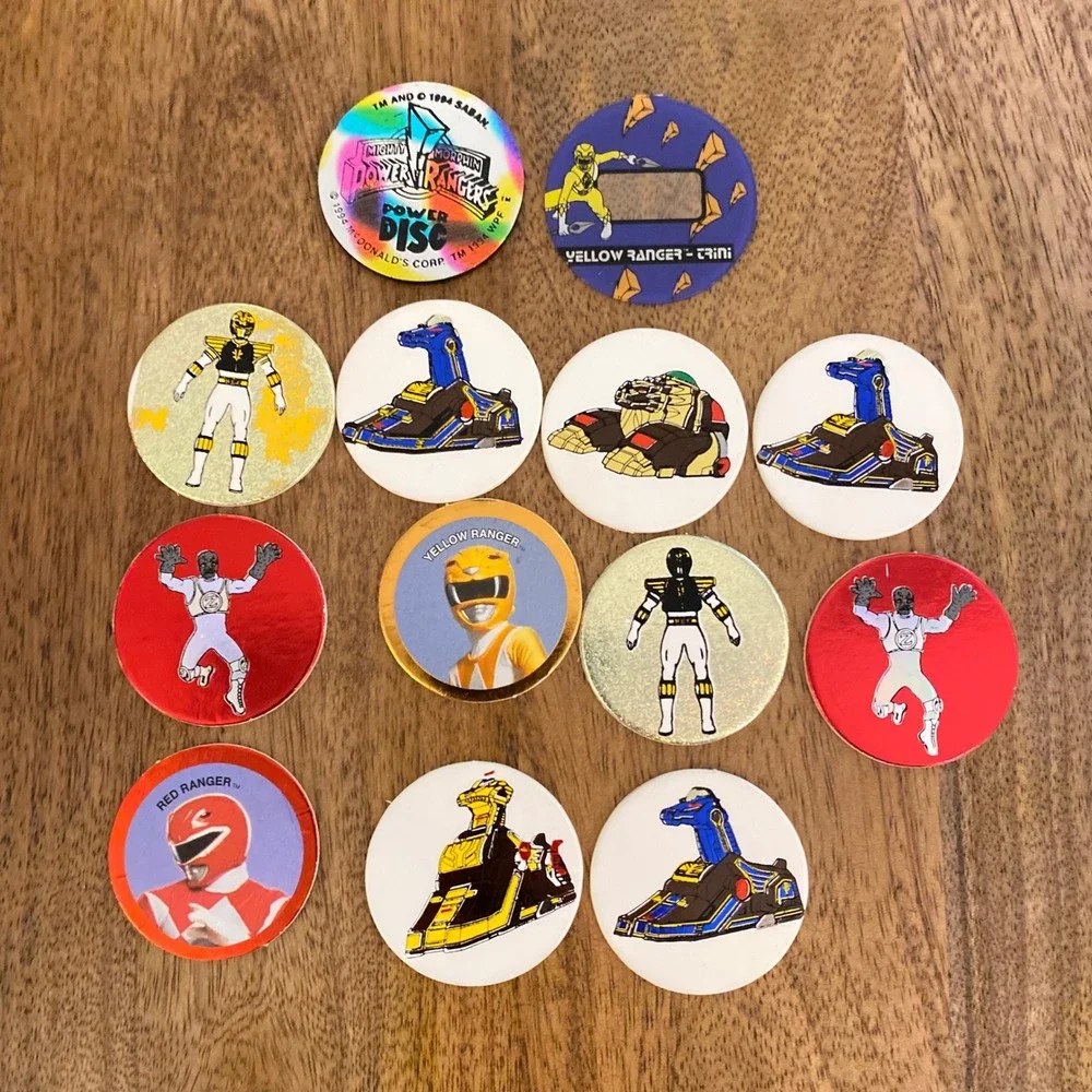 Vintage 1994 Mighty Morphin Power Rangers POGs McDonald's Power Disc Lot 13pc‎